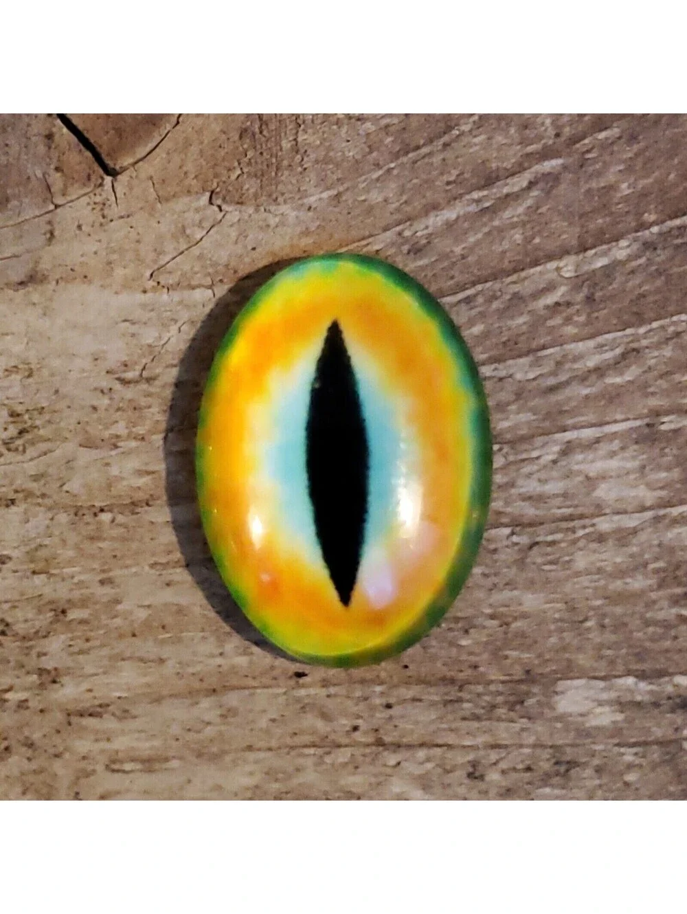 Dragon Eyes Black Orange Blue Green GoT Fan Glass Cabochons 18x13mm Oval 2 pcs